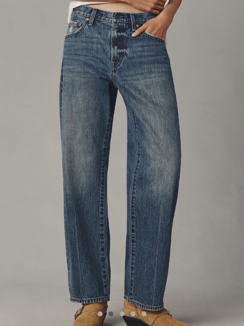 Pistola Lexi Mid Rise Bowed Straight Jean 24P $188 Artisan Never Worn!